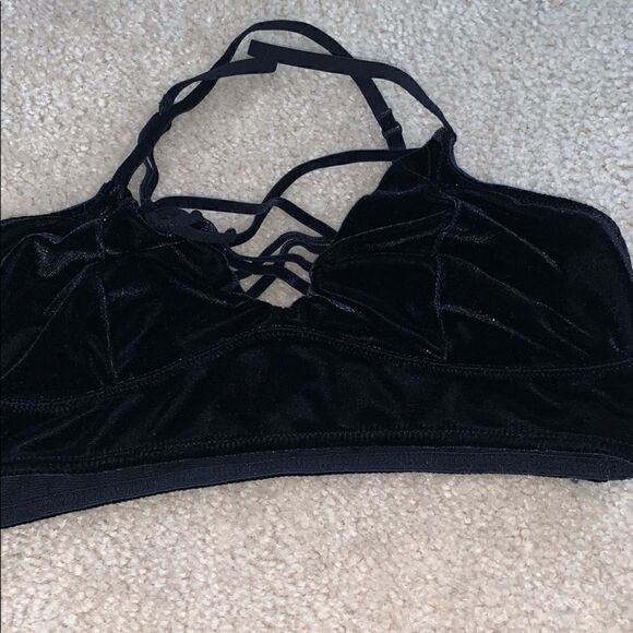 Velvet thin strapped bandeau  - Picture 1 of 3